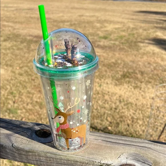 Festive Holiday Tumbler with Straw 16oz - Picture 5 of 5